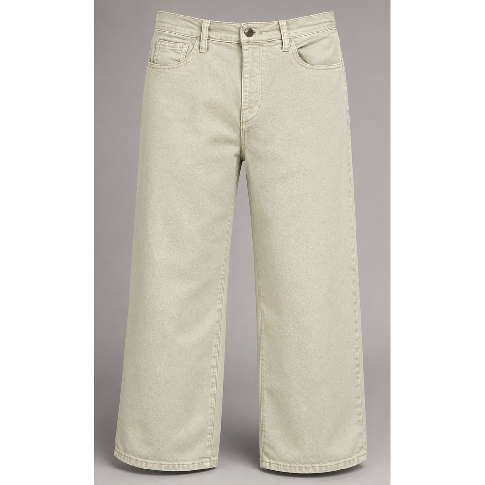 Joe's Jeans Womens 29 Wide Leg Crop Pants Mint Green Stretch Denim Casual Jeans